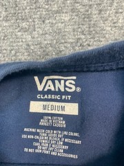 VANS Shirt Mens Medium Blue Long Sleeve Crew Neck Casual Graphic Print