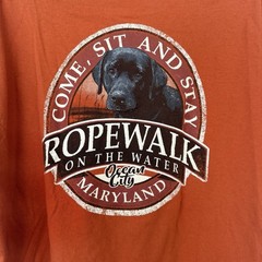 Vintage Ocean City, MD Ropewalk Bar & Restaurant Black Lab Dog Graphic Tee – L