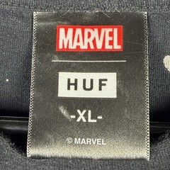 HUF x Marvel Venom vs Spiderman Men T-Shirt XL ‘Venom is Back Black’ Bleach Wash
