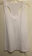 Ouku Mens size large Racerback Polyester blend stretch flat knit White NWT