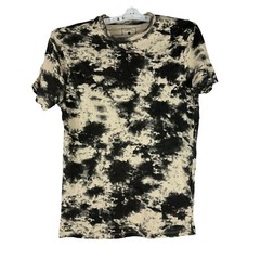Rue21 Mens Small Tie Dye T Shirt Black Beige Straight Hem