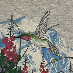 Vintage Hummingbird Shirt Birding Spring Nature All Over Print Garden Flower 90s