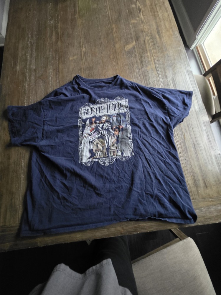 Navy Blue Beetlejuice T-Shirt, Size 3X