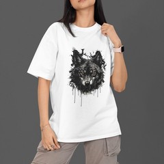 Wolf Head Graphic T Shirt Dark Animal Art Wild Wolf Design Unisex Tee