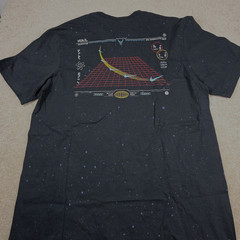 The Nike T-Shirt Mens Size M Space Grid Atom Design Dark Navy Blue Graphic Print