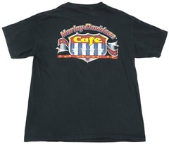 Vintage 1990s T Shirt L HARLEY DAVIDSON CAFE 1999 Las Vegas NV Biker Motorcycle