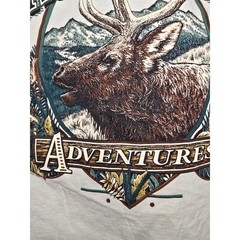 Vintage Gatlinburg Shirt Tribal Native Art Outdoor Elk Graphic Cream L Tee