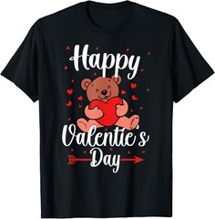Funny Teddy Bear Holding Heart Love Happy Valentine_s Day T-Shirt