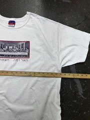 Champion Biblical Last Supper Graphic Shirt Mens XL White Jesus Hebrew Text Tee