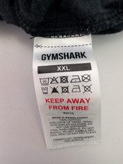 Gymshark Heritage Long Sleeve Graphic Shirt XXL Black Mineral Wash Est 2012 Mens
