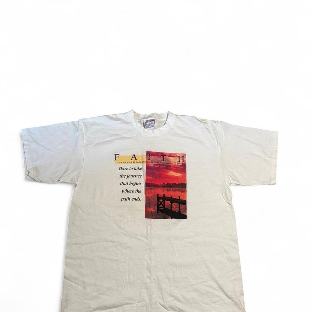 Vintage Single Stitch Faith T-Shirt Large Used Jesus Tee Shirt