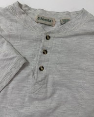 Vintage 90s Ribbed Henley Shirt Men XL Boxy Minimalist Casual Outdoors Midweight