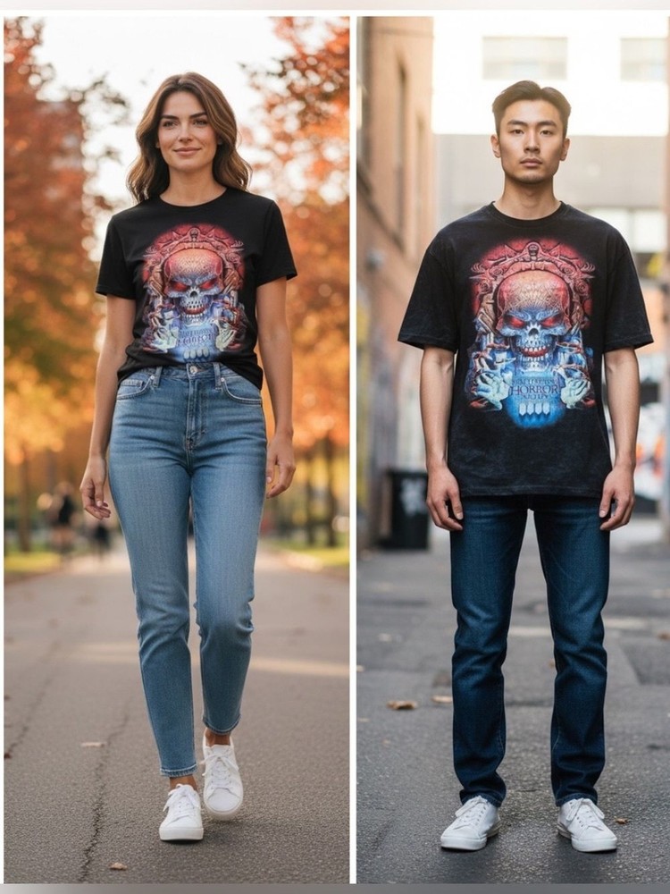 NWT Universal Halloween Horror Nights Menacing Skull Tee Bundle 4pc