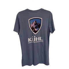 Kuhl Mens Small Light Blue Mountain Tee Graphic T-Shirt Organic Cotton Outdoors