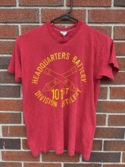 Vintage 60s 70s US Army 101st HQ Battery Division Artillery T-shirt Sz. Medium