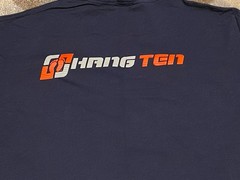 Vintage Hang Ten Men’s Blue T-Shirt 2 Side Graphic Hit On Back 90s EUC Rare Sz L