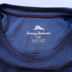 Tommy Bahama Shirt Mens Large Blue TENCEL Modal Blend Crewneck Tee Performance