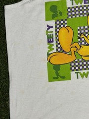 Tweety Bird Vtg Looney Tunes Y2K 3D Tank Top Sleeveless Cartoon T Shirt L/XL