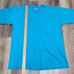 Vintage BVD Blank Selvedge Pocket Shirt Mens Size Large Blue Made In USA 90s