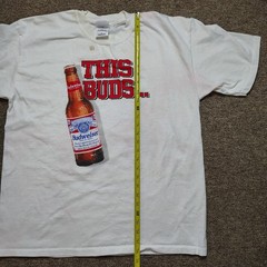 Vintage BUDWEISER Shirt Men XL White This Buds For You Graphic Distressed 90s