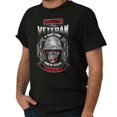 Army Military Skull Veteran Attitude Gift Mens Casual Crewneck T Shirts Tees