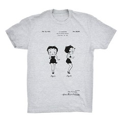 Betty Boop Patent T-Shirt.Premium Cotton Tee Comfy on Black White or Gray. NEW