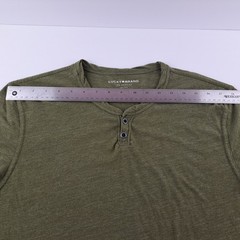 Lucky Brand Henley T-Shirt Mens Medium Green Short Sleeve