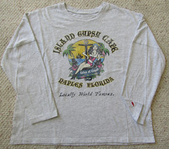 Island Gypsy Cafe Naples Florida T Shirt Sexy Bikini Girl Gray Small League