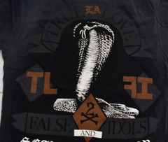 True Love False Idols Mens TLFI Charmer Snake Cobra Black Wash Shirt NWT Small
