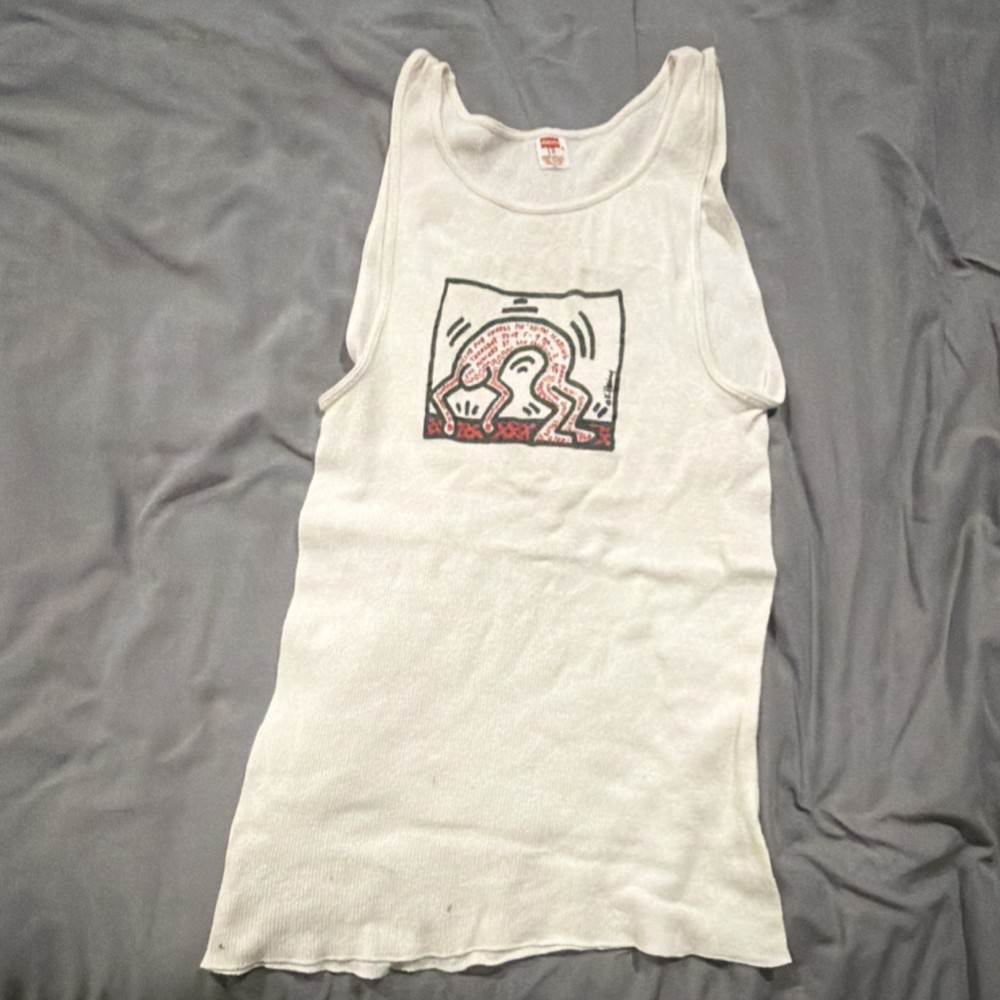 Authentic Men’s White Keith hating art show t shirt