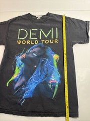 Alstyle Demi Lovato Neon Lights Black double Sided 2014 Concert T-Shirt Sz MED