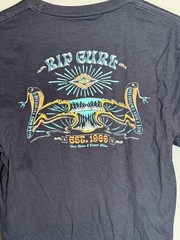 RIP CURL Navy Blue Front and Back Graphic T Shirt Men’s Size Medium