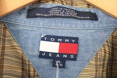 Tommy-Hilfiger-Jeans Plaid Shirt | Vintage 2000s Camp Collar Short Sleeve Button