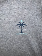 Travis Mathew Shirt Men’s Gray XL Short Sleeve T-Shirt Palm Tree Crew Neck