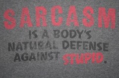 Small Sarcasm Crewneck Tee T-Shirt Delta Pro Weight Solid Graphic Cotton 1488