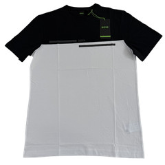 $98 Boss by Hugo Boss NEW Colorblock Black & White Cotton Mens Med T-Shirt Tee