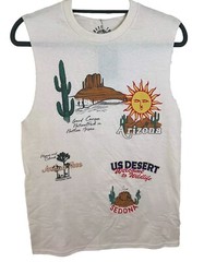 Trust The Universe Men’s Small Beige Sleeveless Shirt Large Travel Arizona NWT