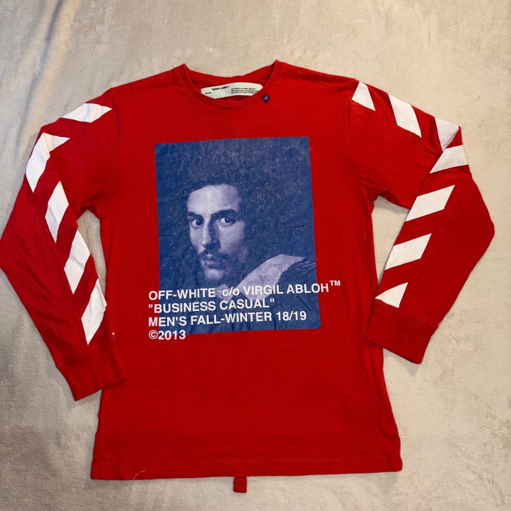 Off-White Bernini Business Casual Red Long Sleeve T-Shirt OMAB001F1818501 Mens M