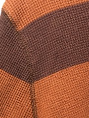 Mens Y2K Mossimo Supply Utility Orange Brown Knit Thermal Striped Shirt Size S