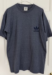 MINT Vintage 90s adidas BLUE T Shirt Embroidered Logo Men’s L made in the USA
