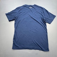 Under Armour T-Shirt Men’s Large Navy Blue Red Logo Graphic Loose Fit Athletic