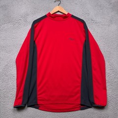 LL Bean Shirt Mens Medium Tall MT Red Gray Base Layer Outdoor Performance Hiking