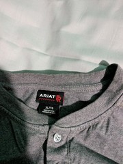 Ariat FR Shirt Mens Sz XL Gray Henley Fire Resistant Long Sleeve CAT2 2112