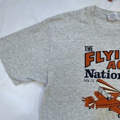 Hanes Heavyweight 50/50 Mens Gray Aviation Graphic Crew Neck T-Shirt Size L