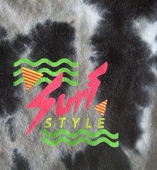 Surf Style Tie Dyed Navy Blue And White Short Sleeved T-shirt Tee Medium