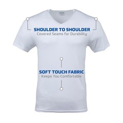 Gildan Men’s V-Neck T-Shirts, Multipack, Style G1103, Large, White (6-pack)