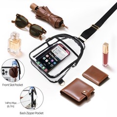 Clear Crossbody Bag with Adjustable Strap for Stadium Events and Sport Concert