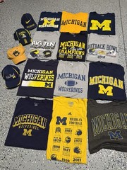 Lot Of 12 Nike University of Michigan Wolverines Shirts Made in USA + 4ball Cap