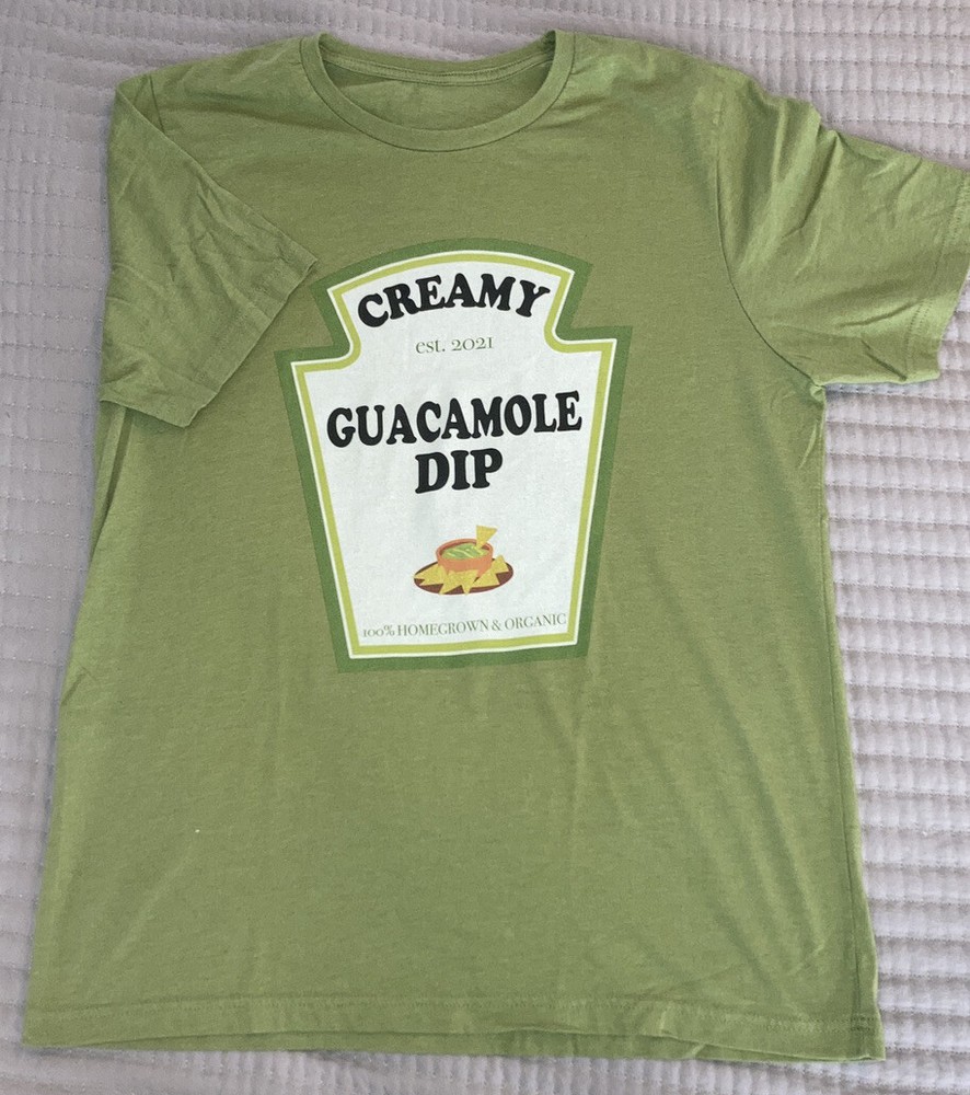 Creamy Guacamole Dip Mens Shirt XL- (Extra Large) Green T-shirt – Costume