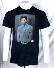 SEINFELD “THE KRAMER” KRAMER PORTRAIT ADULT BLACK T-SHIRT S M L XL FREE SHIPPING